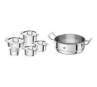Zwilling - Batería de Cocina y Colador para Cocer al Vapor, Acero Inoxidable, Gris Brillante, 24 cm