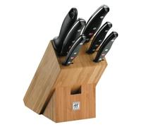 ZWILLING Bloque de cuchillos, 7 piezas, Bloque de bambú, Cuchillos con mango especial de acero inoxidable/plástico, Twin Pollux