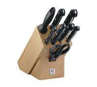 Zwilling Bloque de cuchillos Twin Gourmet – 9 piezas incluye tijeras, bloque de madera, acero inox.