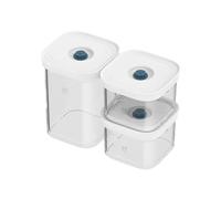 ZWILLING FRESH & SAVE CUBE La Mer - Juego de cajas de vacío (3 piezas, 2 tamaño S y 1 tamaño 2S, herméticas y envasables al vacío, aptas para lavavajillas, transparente), color transparente