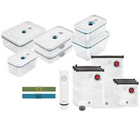 ZWILLING Fresh & Save Set inicial de vacío para alimentos, vidrio, 16 piezas, bomba, recipientes y bolsas
