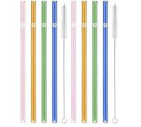 Zwilling J. A. Henckels Sorrent 39500-602 Sorrento - Pajitas de cristal, color recto, juego de 4, transparente, ecológica, reutilizable, resistente al calor (Paquete de 2)