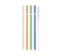 Zwilling J. A. Henckels Sorrent 39500-602 Sorrento - Pajitas de cristal, color recto, juego de 4, transparente, ecológica, reutilizable, resistente al calor