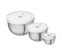 Zwilling Juego de 6 ensaladeras Fresh & Save al vacío – 12/18/24 cm – acero inoxidable, plata