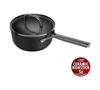 ZWILLING Milano Cazo con tapa de cristal 18 cm, Aluminio, Negro