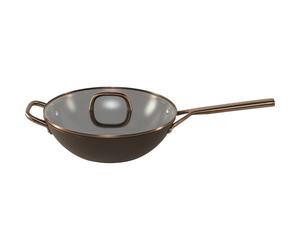 Zwilling Milano Wok con Tapa de Vidrio, 30 cm, Marrón