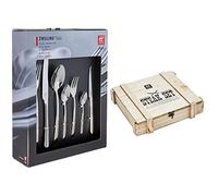 Zwilling Nova - Set de Cubiertos de Mesa, 42 Piezas, Acero Inoxidable, 35 x 25 x 10 cm & Juego de Cubiertos para bistec para 6 Personas, 12 Piezas, 6 Cuchillos para bistec y 6 Tenedores para bistec
