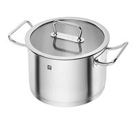 Zwilling Olla alta Pro 24 cm, acero inoxidable 18/10, tapa de vidrio, 6.2 L