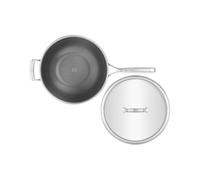 Zwilling Wok Peak Ceraforce HyCoat 30 cm con tapa de cristal, acero inoxidable 18/10