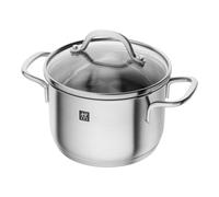Zwilling Olla alta Pico 1.5 – 18/10 acero inoxidable, tapa de vidrio, 1,5 L (14 cm)