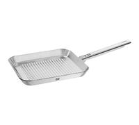 ZWILLING Plus Sartén grill, 24 x 24 cm, inducción, sin revestimiento | Acero inoxidable, para todo tipo de cocinas, cuadrada, plateada