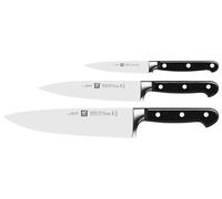 Zwilling Juego de cuchillos 3 piezas Professional S, incluye cuchillo para manteca de cerdo, negro