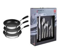 Zwilling - Sartén 65249 by Cornelia Poletto, de acero 18/10, Acero 18/10. plástico, acero inoxidable, 20cm + 24cm + 28cm & Nova - Set de cubiertos de mesa, 42 piezas, acero inoxidable, 35 x 25 x 10 cm