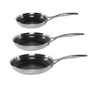 Zwilling Peak - Juego de sartenes 3 piezas 20/24/28 cm acero inoxidable 18/10 CERAFORCE HyCoat