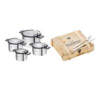 ZWILLING SIMPLIFY 66870-004-0 Pots set Stainless steel 4 pcs. Silver Black & Juego de cubiertos para bistec para 6 personas, 12 piezas, 6 cuchillos y 6 tenedores