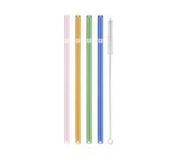 ZWILLING Sorrento - Set de 4 Pajitas Reutilizables Rectas en Vidrio con Cepillo Limpiador