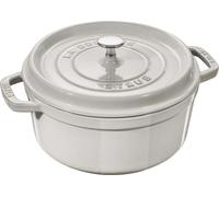 ZWILLING STAUB LA COCOTTE, recipiente para hornear, redondo, de hierro fundido, para 5 personas, de cerámica, apto para gas, halogenos, inducción, con base sellada, color blanco