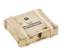 ZWILLING Steak Set - Juego de Cubiertos Chuleteros (12 Piezas - 6 Cuchillos + 6 Tenedores) - Acero Inoxidable - Caja Rustica de Madera
