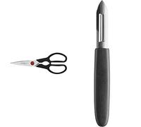 ZWILLING Tijeras multiusos, tijeras universales, longitud: 21 cm, acero inoxidable especial/plástico, Twin L + 38185-060 Pelador con hoja endurecida al frío Friodur, acero inoxidable
