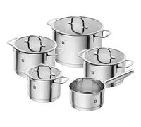 ZWILLING True Flow 66920-005-0 Pan Set 5 pc(s) stainless steel cooking skillet set for gas stove and induction cooker. Perfect for all your frying needs with durable construction and sl esign.