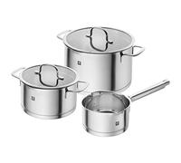 Zwilling Batería de cocina TrueFlow – Juego 3 cacerolas, aptas para inducción, función vertido
