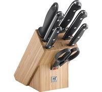 ZWILLING Twin Chef Bloque de cuchillos, 8 Piezas, Acero inoxidable especial, Bloque de bambú, Fabricado en Alemania, Negro