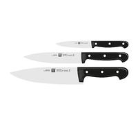ZWILLING Juego de cuchillos Twin Chef, 3 piezas, acero inoxidable especial, negro Hecho en Alemania
