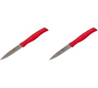 Zwilling Twin Grip - Cuchillo verdura, Hoja endurecida al frío Friodur, Acero Inoxidable, Mango sintético, 90 milímetros, Color Rojo (Paquete de 2)