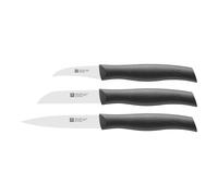 Zwilling – Set de 3 cuchillos Twin Grip, hoja Friodur, acero inoxidable, mango negro