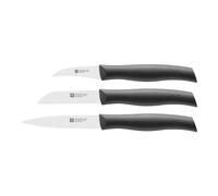 ZWILLING Twin Grip - Set 3 Cuchillos, Hoja endurecida al frío Friodur, Acero Inoxidable, Mango sintético, Color Negro