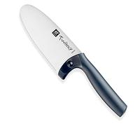 ZWILLING Twinny cuchillo de cocinero para niños, 10 cm, con protección para los dedos, acero inoxidable, forma redondeada de la hoja, diseño para niños, mango de plástico, azul