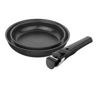 ZWILLING Unlock - Juego de sartenes (3 piezas, 24, 28 cm y asa, revestimiento de cerámica), color aluminio