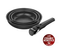 Zwilling Juego de sartenes Unlock 4 piezas (20/24/28 cm + asa) con revestimiento cerámico, aluminio