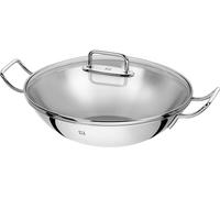 ZWILLING Wok, Incluye tapa de vidrio e inserto de rejilla extraíble, Apto para inducción, Ø 32 cm, Acero inoxidable