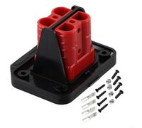 Zwillings - Soporte plano para conector Anderson, 50 A, 600 V, juego de terminales de conexión de PC, montaje flexible para cable de 12-6 AWG, ideal para vehículos eléctricos y (rojo)