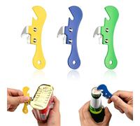 ZWWOGE 3 Piezas Abrelatas Manual Acero Inoxidable, Multifuncional Portátil, Mango Cómodo, para Cocina Hogar, Multicolor