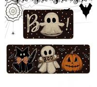 zwxqe Bath Mat, Pumpkin Bathmat, Ghosts Rug Mat, Halloween Entrance Rug, Softness Bathroom Halloween Mat Spooky Halloween Floor Mat, Pumpkin Bathroom Floor Mat, Halloween Rug Mat for Kitchen