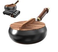 zwxqe Iron Pot, Nonstick Cookware, 9,45 x 4,33 pulgadas Cooking Pots, Frying Pan, Flat Bottom , Kitchen Supplies, Cookware Set with Lid and for Home and Restaurant Culinary Tools