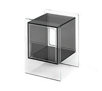 ZXDGsdrdtW Mesita de Noche, Cómodas de Dormitorio con Mesa Auxiliar Transparente Estante(Black,46x40x55cm)