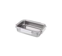 Zxfdsfdbnm Soporte rectangular a prueba de fugas con tapa, contenedor de acero inoxidable para oficinas, almuerzos, apilable, recipiente de almacenamiento de alimentos, contenedor portátil para