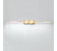 ZXKYZR8 Luces de Espejo de Tocador Doradas, Lámpara Lineal LED de 12 W, Aplique de Pared Minimalista para Baño, Iluminación Frontal de Espejo