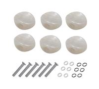 Zxpjkyu Juego de 6 Botones de Clavija de Afinación de Repuesto para Afinadores de Guitarra, Perillas de Clavijero, Material para Guitarras Eléctricas, argén