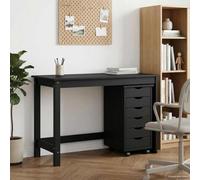 ZXQVLMRS Conjunto de escritorio y contenedor con ruedas Moss de madera de pino 112 x 50 x 75 cm, juego funcional para oficina en casa y oficina, juego de muebles de 6 cajones que ahorra espacio