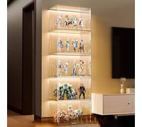 ZXTRYBHD Vitrina de Acrílico, Vitrina de Figuras, Vitrinas para Colecciones, Diseño de Puerta Abatible, Almacenamiento de gran Capacidad, Fácil de Instalar (Size : 5-tier storage)