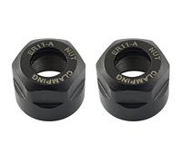 ZYAMY 2pcs ER11 A Tuerca de pinza de sujeción CNC fresado torneado portabrocas negro, ER11-A tipo M14 rosca abrazadera tuercas hexagonales para fresado CNC