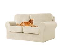 ZYBSLCSY Ektorp Sofá Elástica, Funda Sofá Antideslizante con Correas Elásticas, Universal Funda Cojín Asiento Separada Y Protección Sofá Acolchada Respaldo (Large 2 Seater 5pcs,Beige)