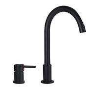 ZYCHSJXA Grifo de Cocina Black Rose de Doble función, Mezclador extraíble, Monomando, Agua fría y Caliente, diseño Moderno en Color Gris, para Uso doméstico y Comercial.