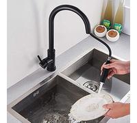 ZYCHSJXA Grifo Monomando Negro para Fregadero de Cocina. Diseño Moderno y Elegante Uso doméstico y Comercial. Fácil instalación.
