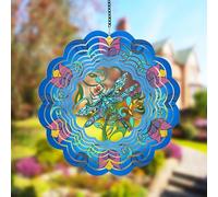 ZYEKIU Carrillon de Viento Colgante Molino de Viento Jardin Exterior 30CM | Wind Chimes for Garden Decoración Rotación Molino de Vientos 3D para Exteriores e Interiores para Jardín Patio (Libélula)