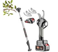 ZYJIX Tijeras de poda eléctricas con 2.1m Poste telescópico, Capacidad de Corte de 40mm, secateurs de jardín inalámbrico para Ramas Altas, Recargable con Pantalla de Potencia, Ideal para el mantenimi